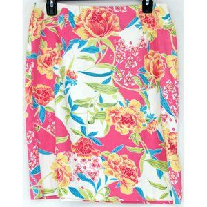 SALE!  Floral Pink Midi Knee Skirt